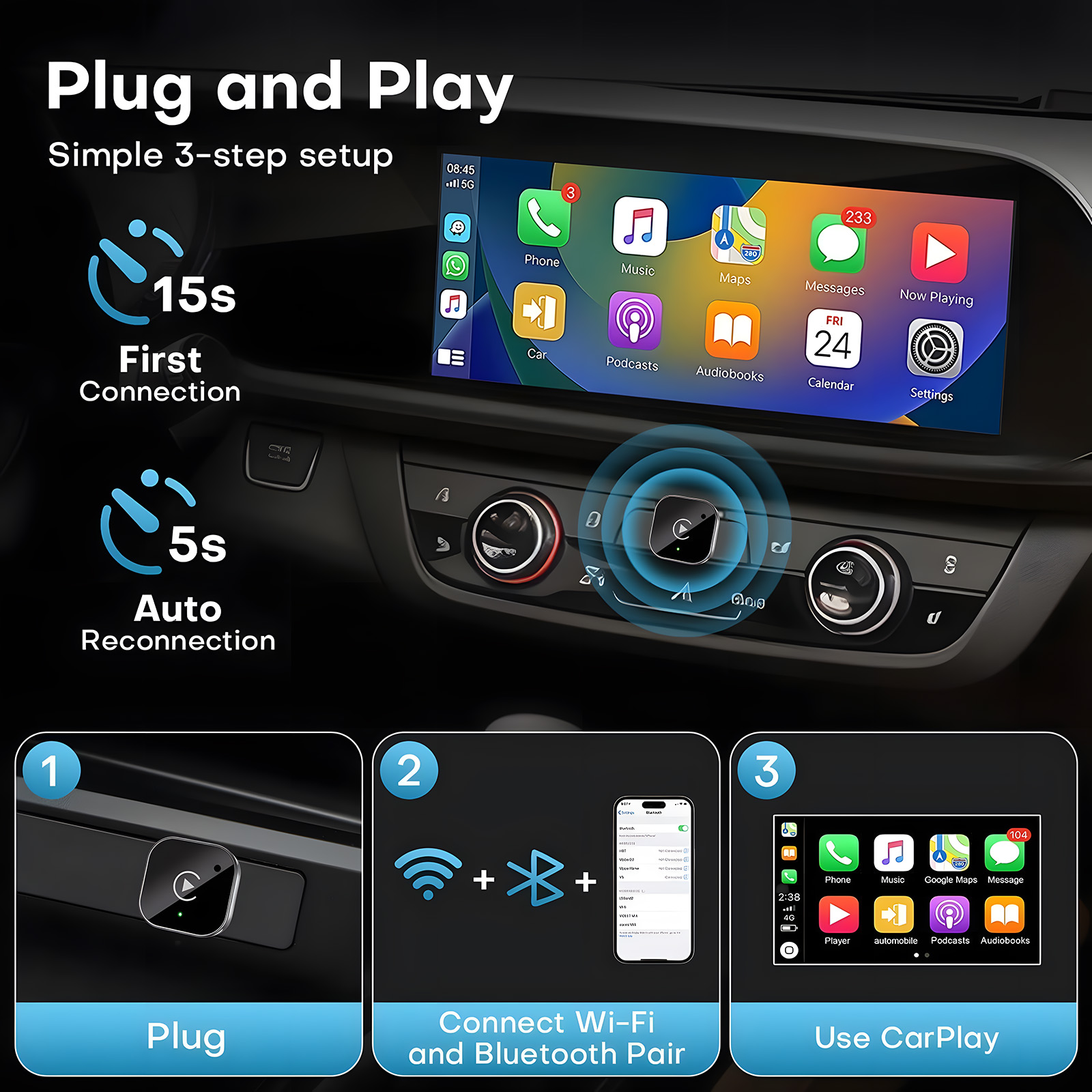 USB C Wireless CarPlay & Andro – Usb C Power Adapter Bewertung und Preis