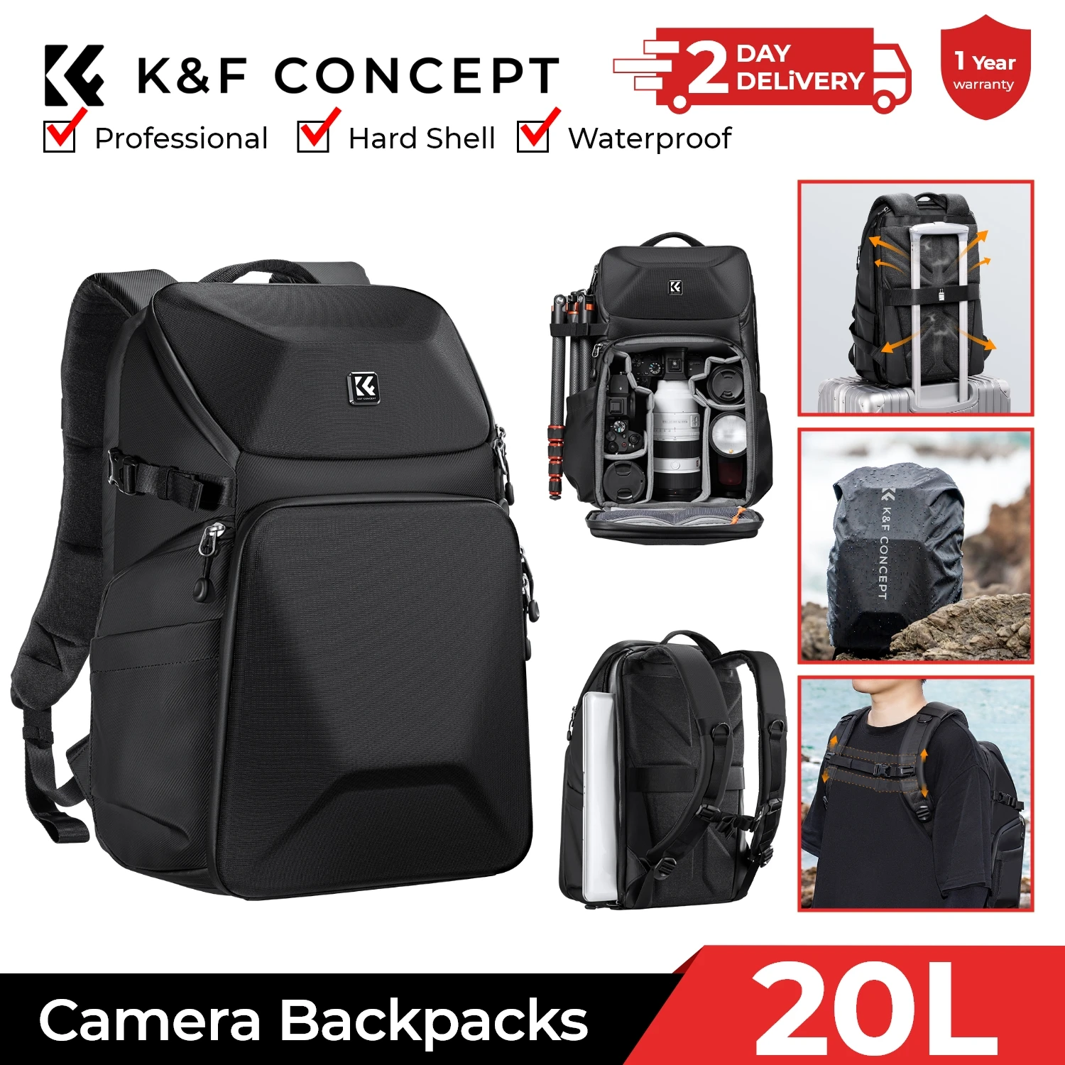 K&F CONCEPT 20L Camera Backpac – Laptop Accessories Box Bewertung und Preis