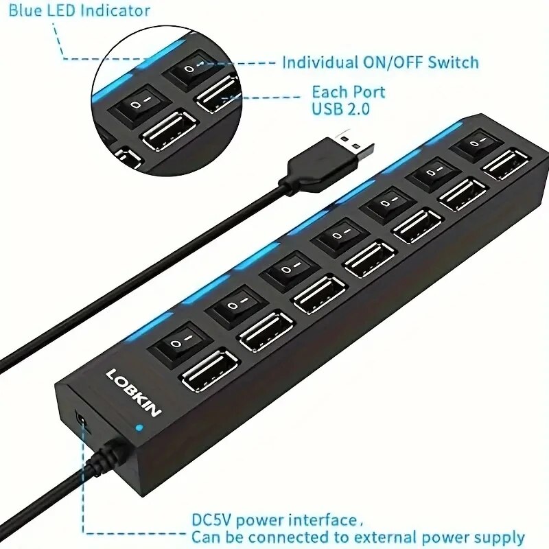 High Speed 4/7 Ports USB HUB 2 – Laptop Accessories Hub Bewertung und Preis