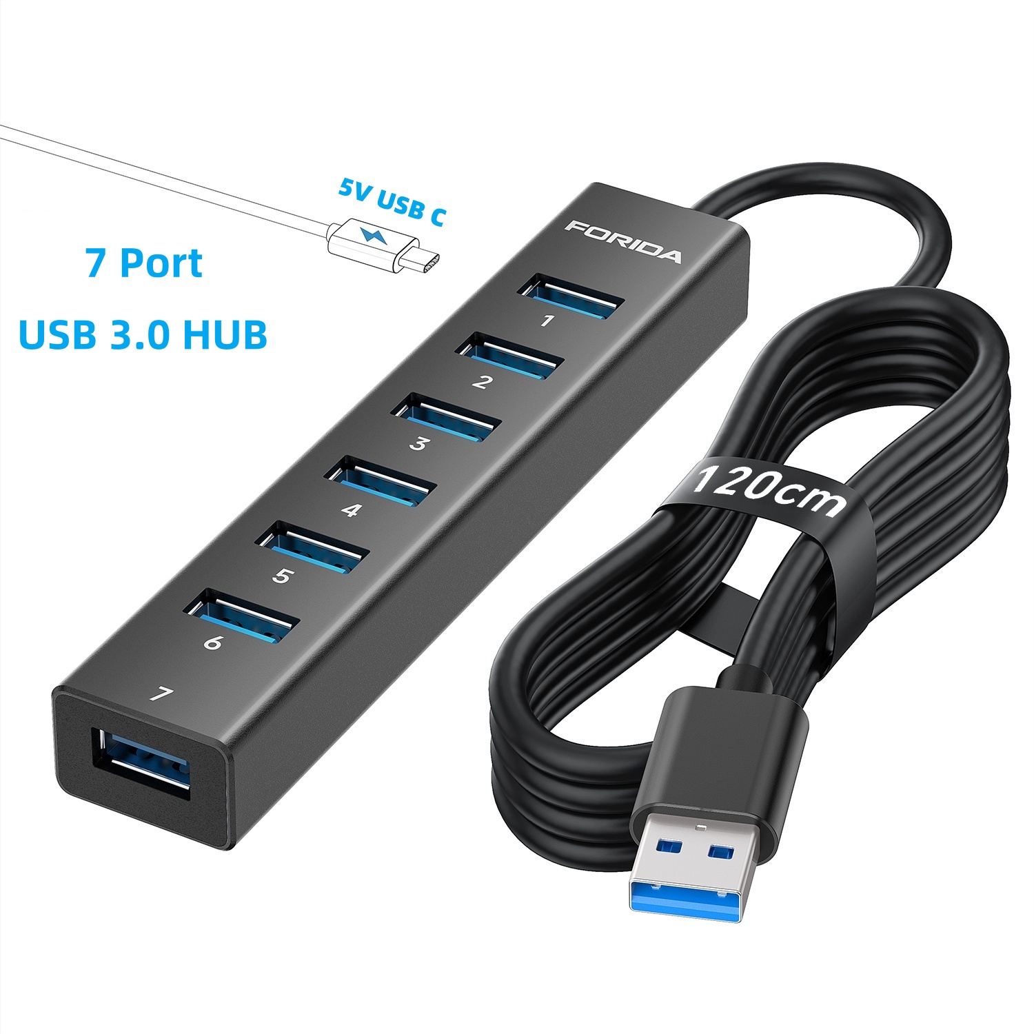 FORIDA Aluminum 7 Ports 5Gbps  – Laptop Accessories Hub Bewertung und Preis