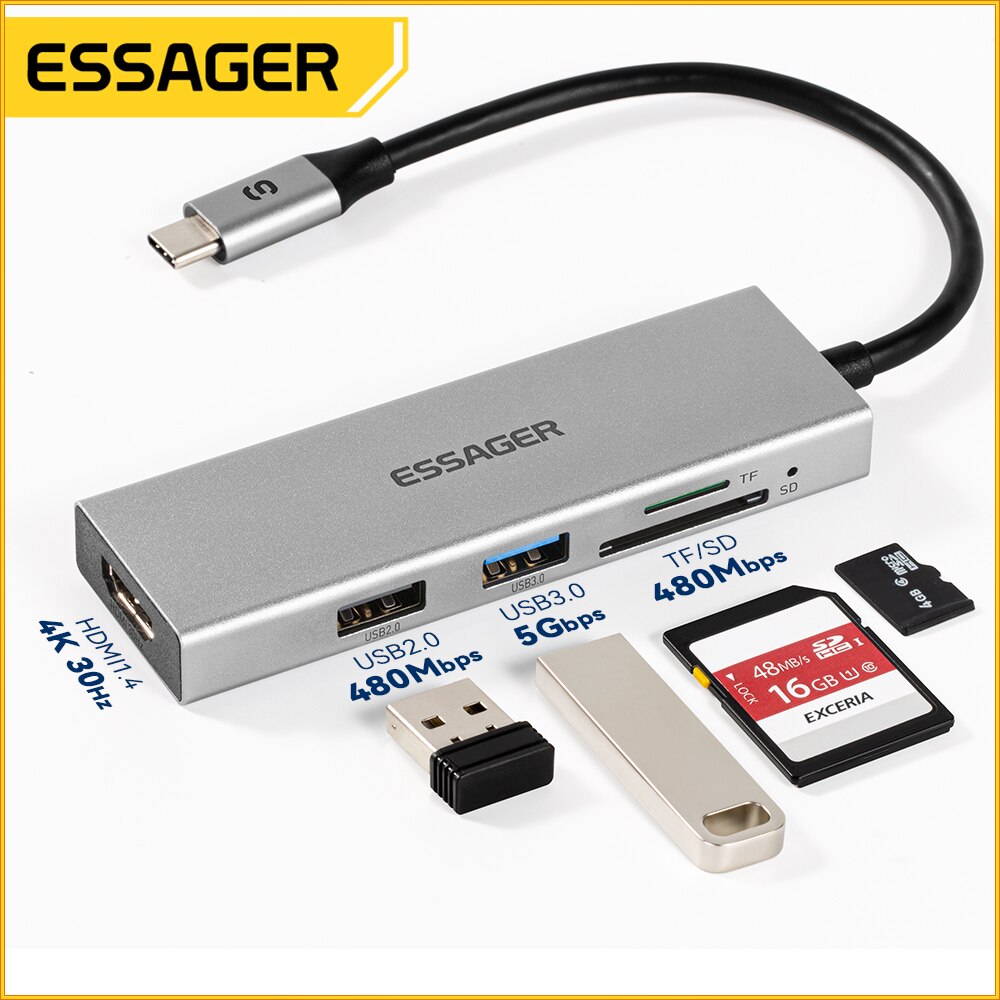 Essager 5 in 1 USB C HUB HDMI- – Usb C Docking Hub Bewertung und Preis