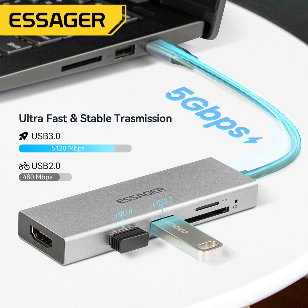 Essager 5 in 1 USB C HUB HDMI- – Usb C Docking Hub Bewertung und Preis