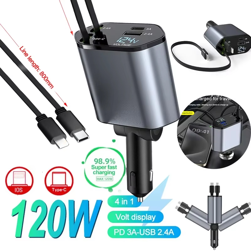 120W 4 in 1 retractable car ch – Usb C Power Adapter Bewertung und Preis