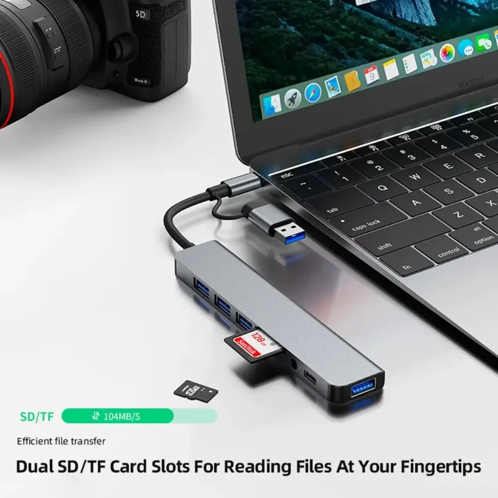8 In 2 USB-C Hub With 3.0 SD/T – Laptop Accessories Hub Bewertung und Preis
