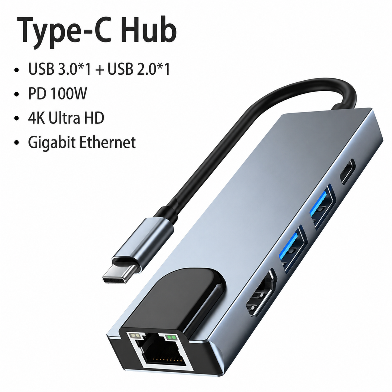 Type-C 5-in-1 Multifunctional  – Laptop Accessories Hub Bewertung und Preis