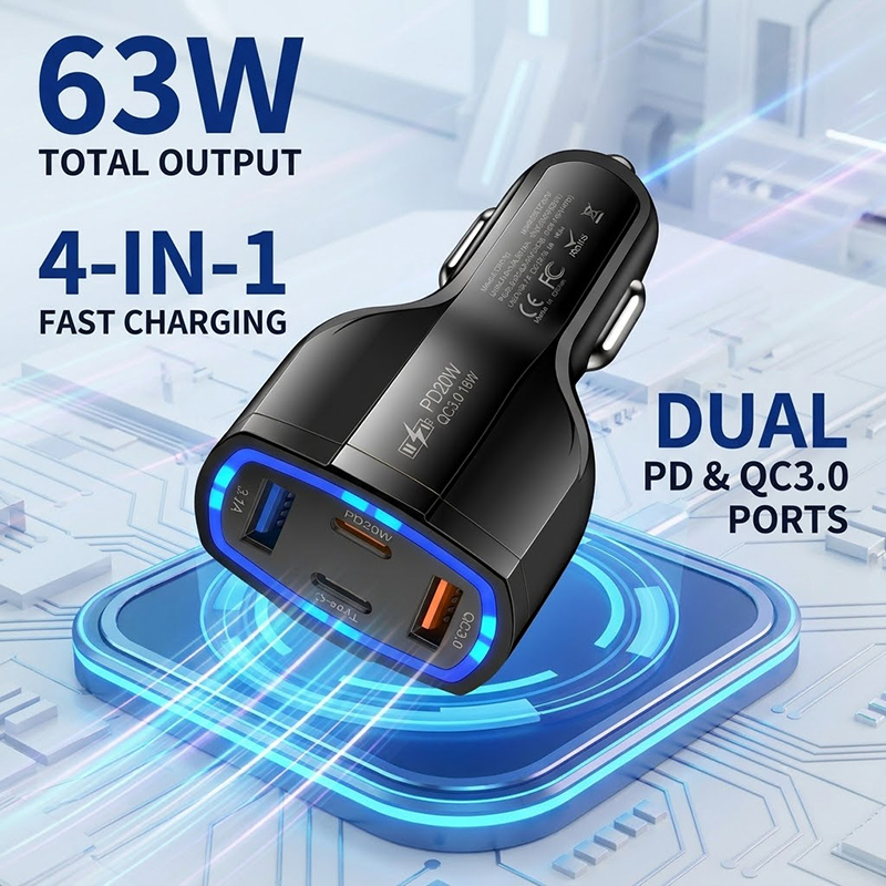 Multi Port 63W Car Charger Fas – Usb C Power Adapter Bewertung und Preis